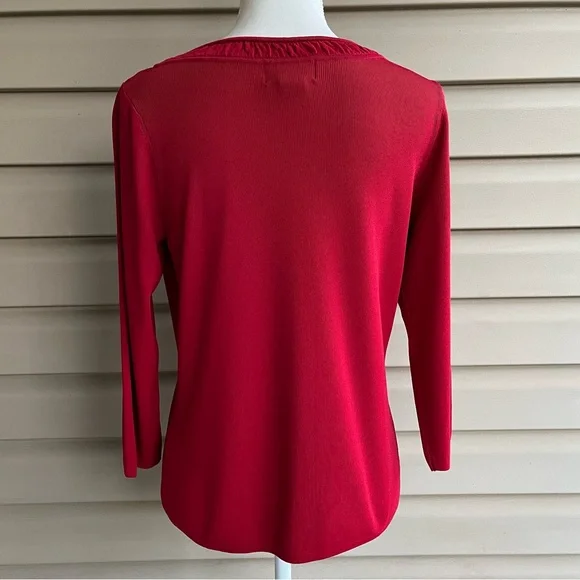 •Elementz• Cranberry Three Quarter Sleeve Pullover Top - Size Medium - Picture 5 of 6